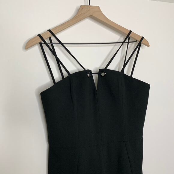 Black Halo Delia Wide Leg Jumpsuit Womens Black Size 6 - Picture 13 of 16